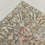 Light Pink & Blue Floral Turkish Vintage Rug, 155x248Cm