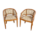 Pair of Art Deco "gondola" armchairs made of natural wood