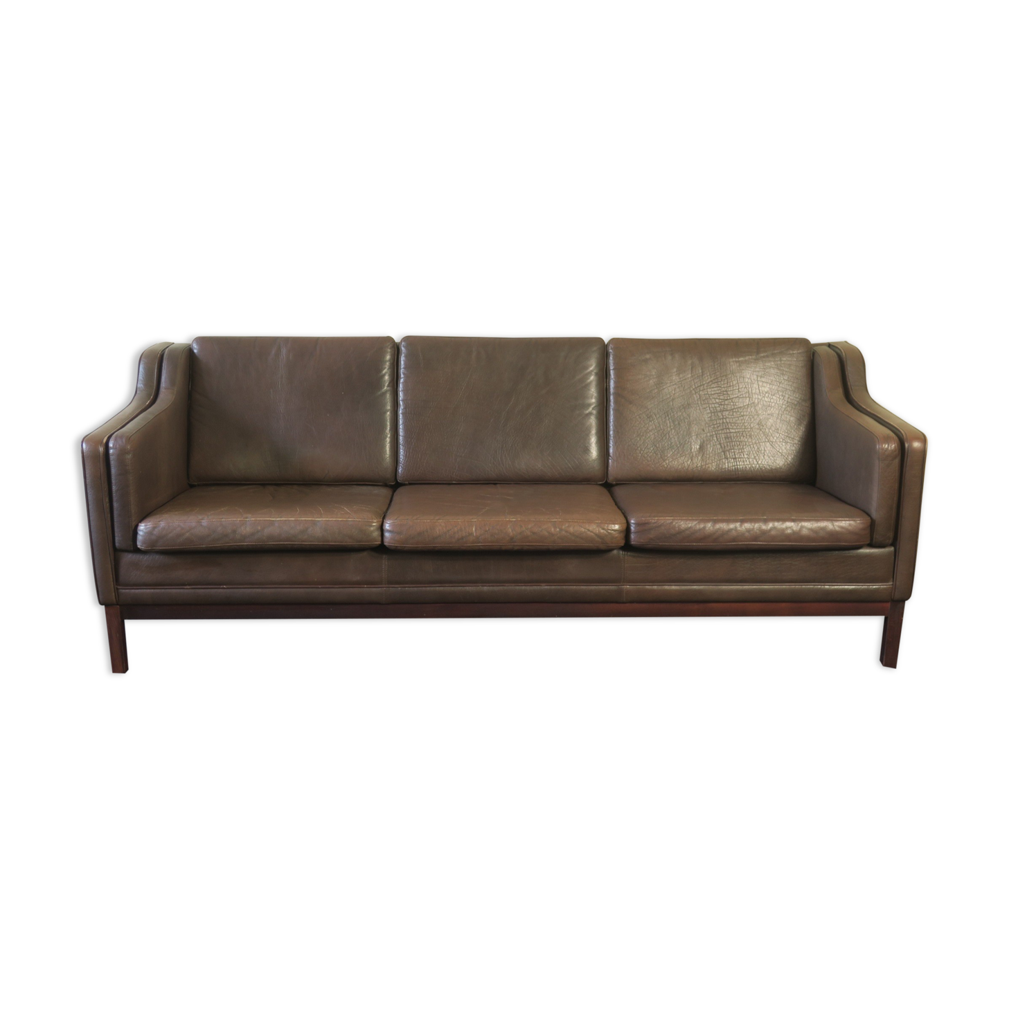 Leather sofa in brown leather from Denmark