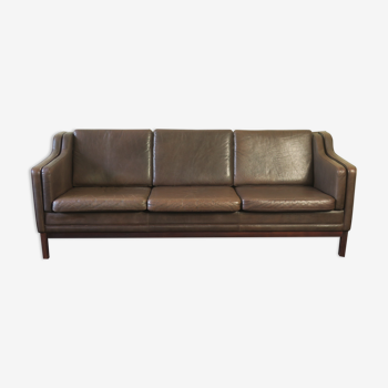 Leather sofa in brown leather from Denmark