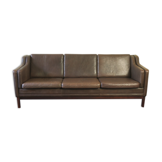 Leather sofa in brown leather from Denmark