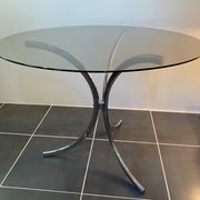 Round kitchen or dining room in smoked glass chrome structure an70