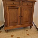 low sideboard with marble top, 2 drawers and 2 doors - old width = 86cm - depth = 49.5cm