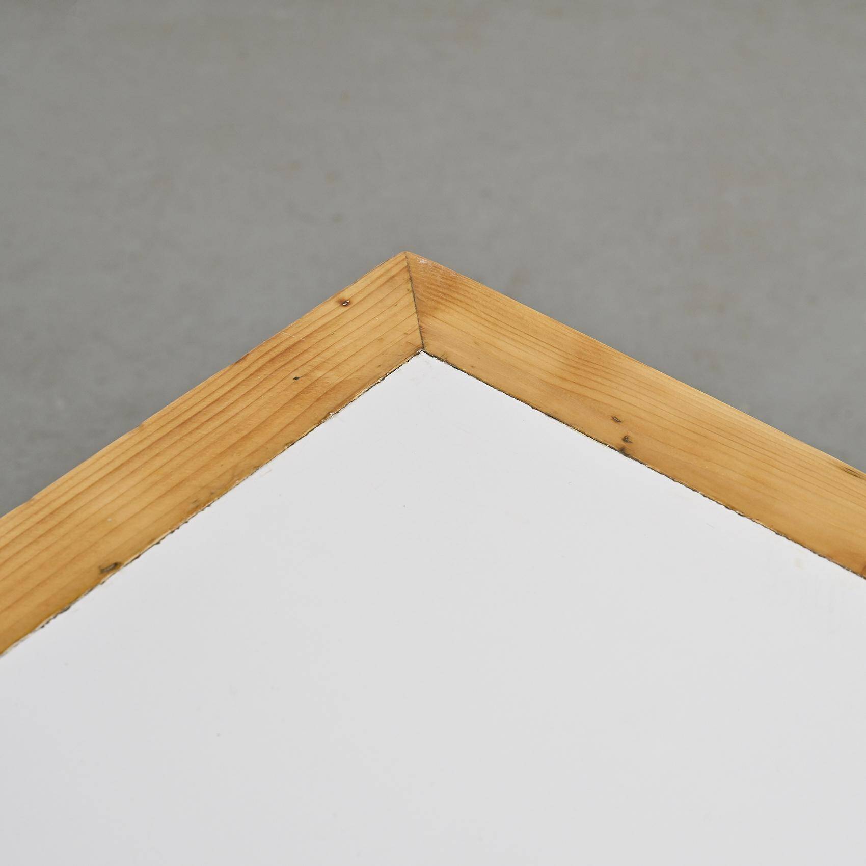 Metal and pine table, La Plagne circa 1960