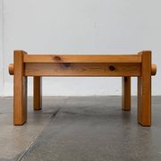 Vintage Scandinavian brutalist coffee table in Swedish pine by Yngve Ekström for Swedese, 1970s.