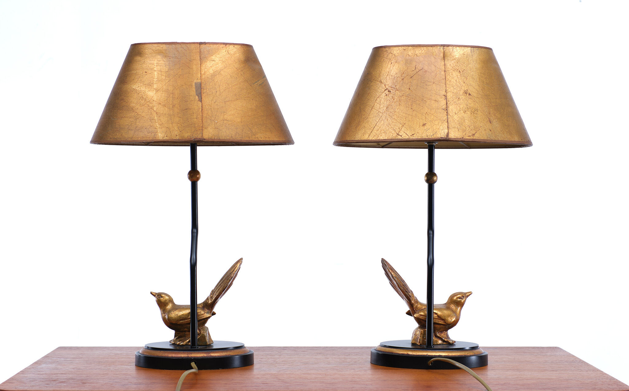 Kullmann birds lamps Hollywood Regency, 1980s