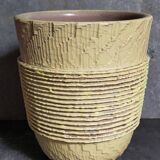 French Art-Deco ceramic vase cracked vanilla