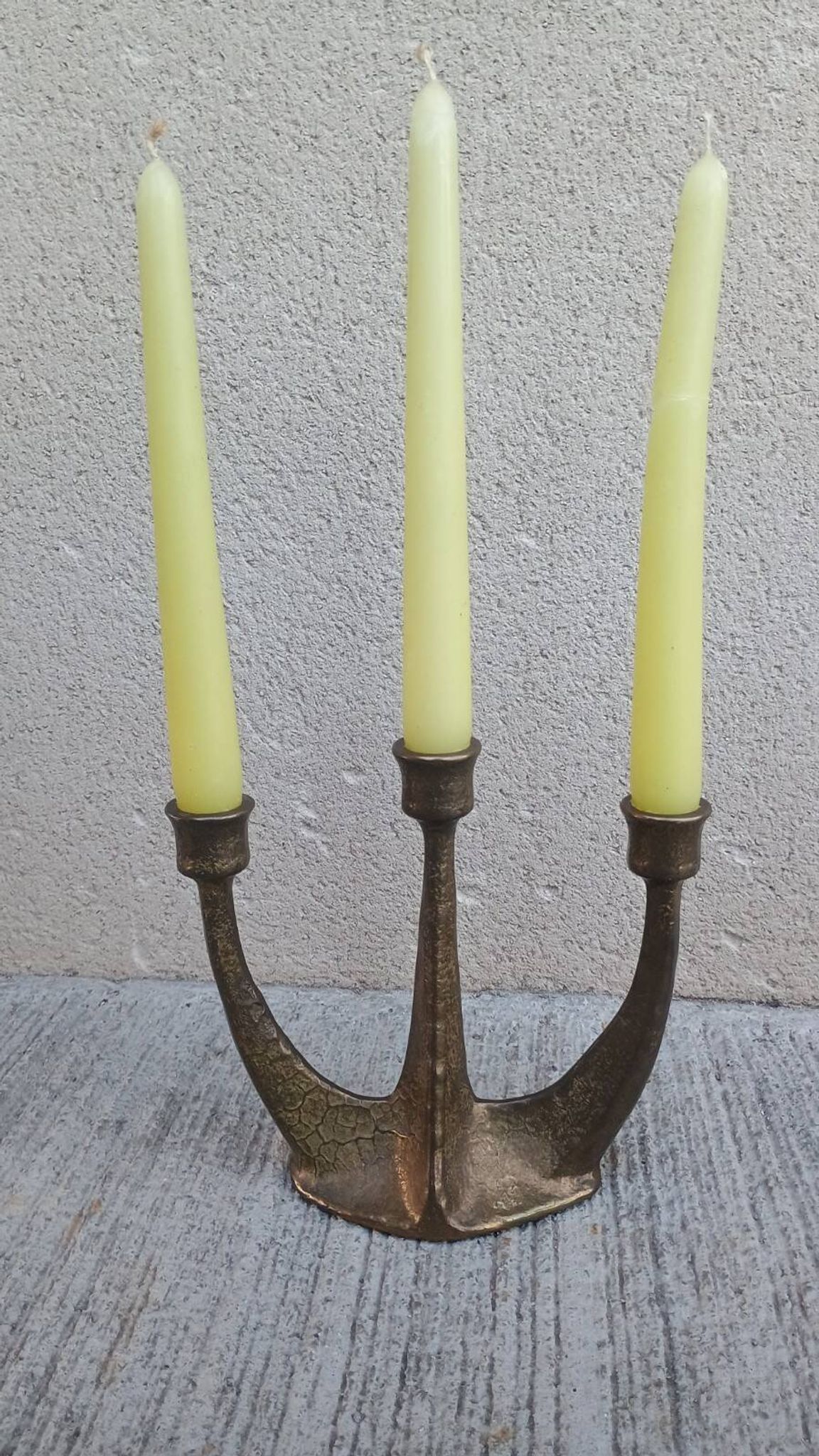 Brutalist bronze chandelier by Horst Dalbeck, Germany, Gilde Handwerk, 1970.