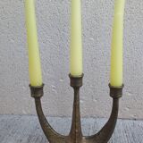 Brutalist bronze chandelier by Horst Dalbeck, Germany, Gilde Handwerk, 1970.