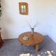 1950s round tripod oak coffee table