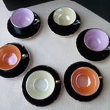 6 Saint Amand semi-vitrified earthenware coffee cups