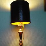 Lamp to lay, black leather lampshade - Art Deco