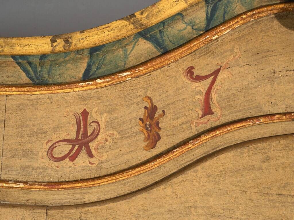 Antique baroque wardrobe painted in pine – Austro-Hungarian Empire, Year 1794