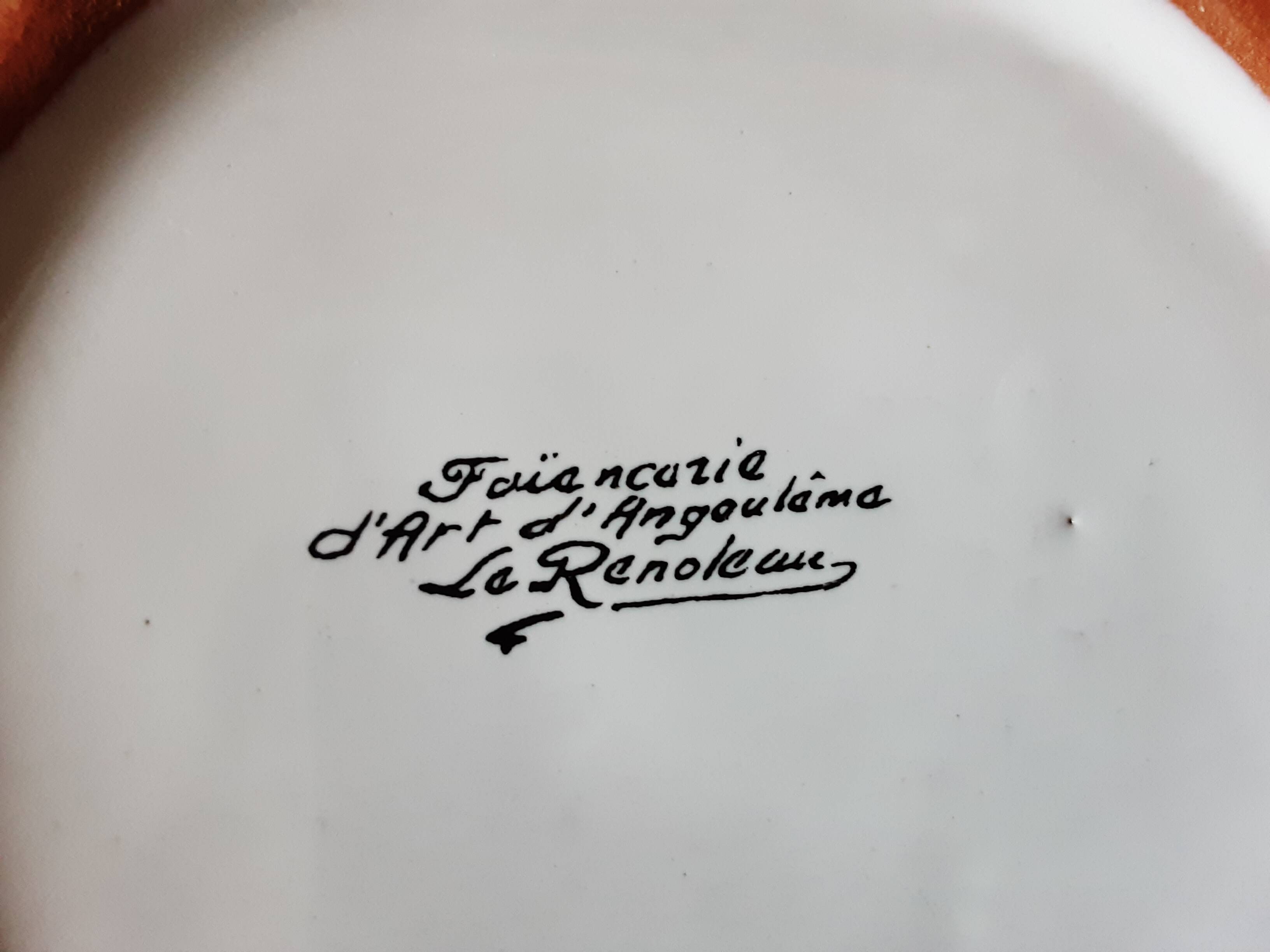 Sugar bowl, Angoulême art earthenware factory, Le Renoleau