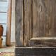 The antique patinated wardrobe