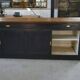 1950s pine sliding door counter