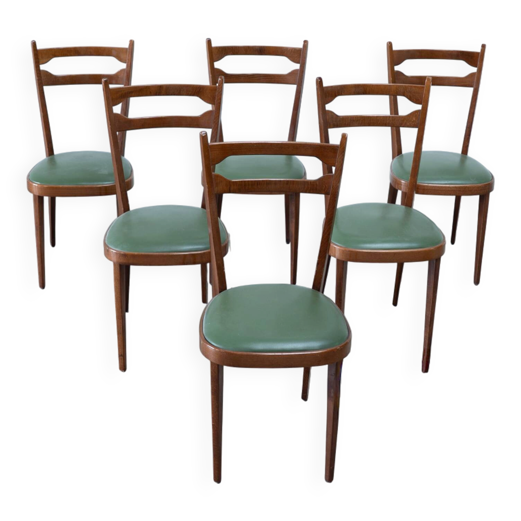 Set of six elegant Italian dining chairs
