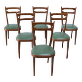 Set of six elegant Italian dining chairs