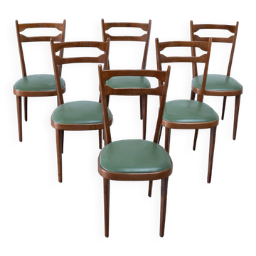 Ensemble de six chaises de salle à manger italiennes élégantes