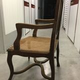 Fauteuil canné provençal style Louis XV