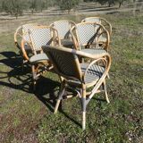 Set of 6 rattan terrace bistro armchairs type "Parisian"