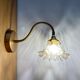Wall lamp flexible cable tulip vintage amber glass