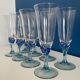 Set of 8 champagne flutes blue luminarc