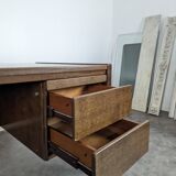 Large Scandinavian executive desk in solid walnut.