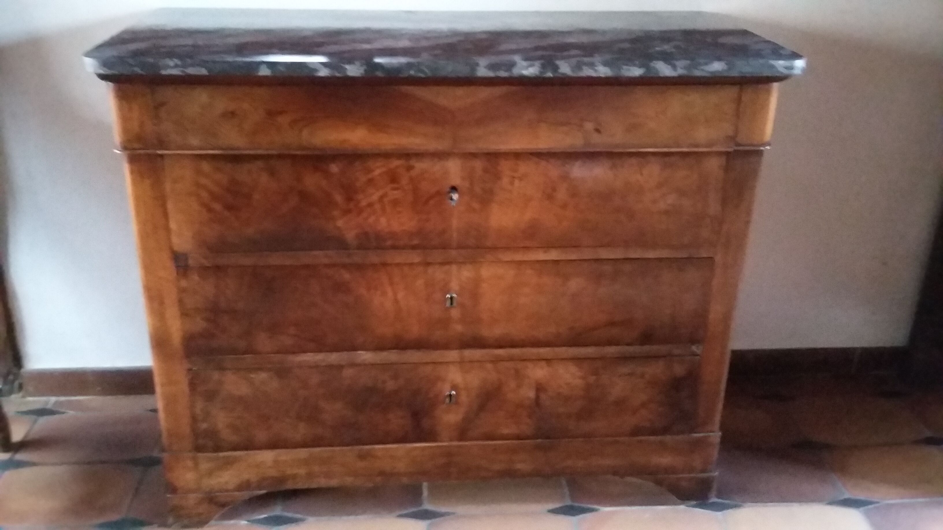 Convenient Louis Philippe plateau with marble