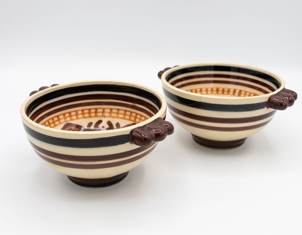Quimper ceramic bowls signed Fouillen