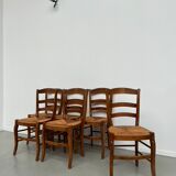 6 50s straw chairs