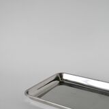 Vintage rectangular stainless steel tray, 1970, 31 x 17.5 cm