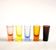 Set of 5 Art Deco 1920s shooter glasses in coloured and uranium glass - ouraline.