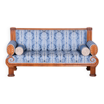Biedermeier Museum Prague Sofa in Cherry Wood, Czech, 1820s