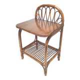 Vintage rattan bedside table 60s