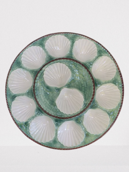 Plates and oyster dish Longchamp barbotine