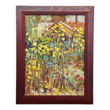 Large oil painting of a garden landscape, Alexander Michael 1997