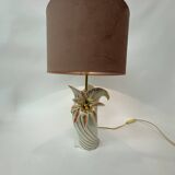 Hollywood regency bassano ceramic table lamp Italy , 1970’s