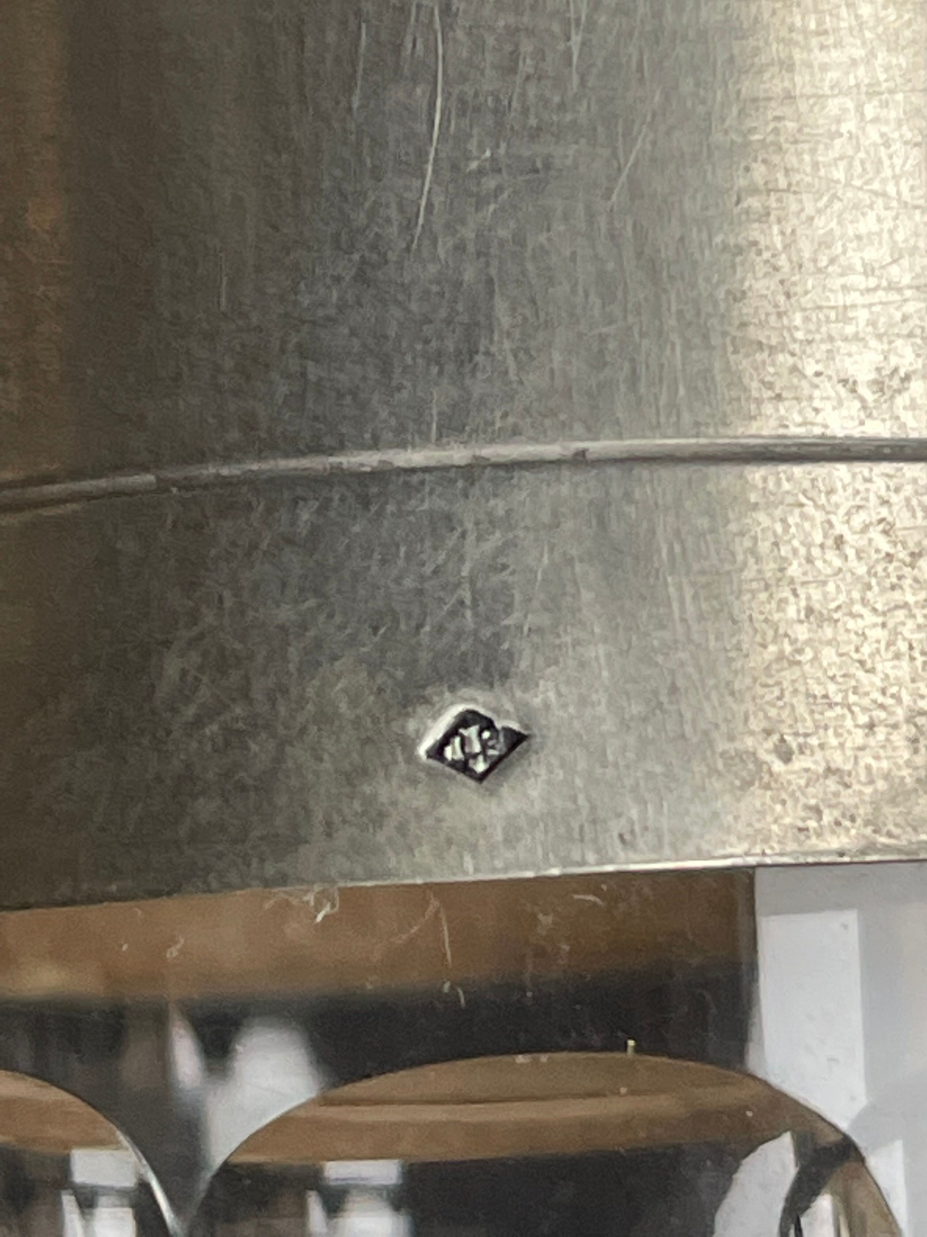 Blown crystal decanter, cut and silver collar