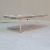 Travertine coffee table