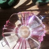 Small pink and transparent crystal cup with two earpieces