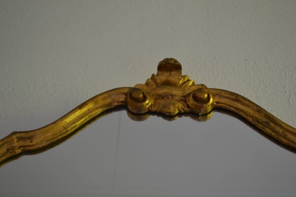 Miroir baroque cadre bois sculpté et doré 80 x 60 cm