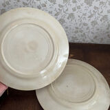 Two pink earthenware plates
