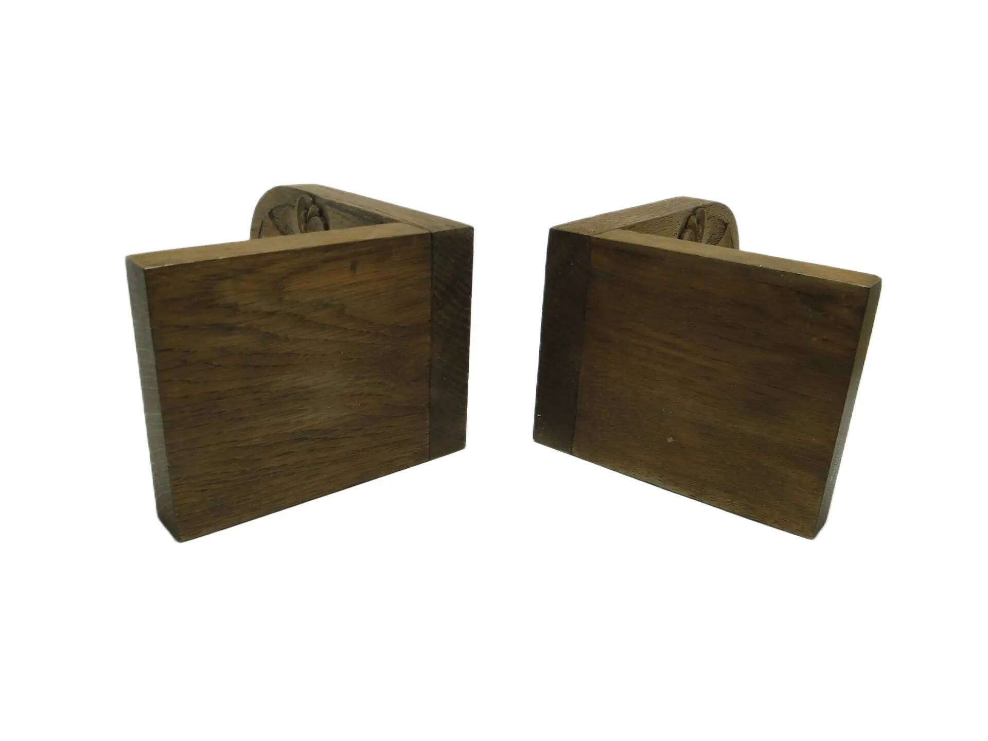Pair of bookends, Art Nouveau, walnut, Austria, early 20th century