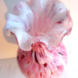 Art deco baluster vase, blood-red speckled Clichy glass