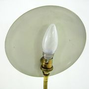 UFO desk lamp in green lacquered metal and brass
