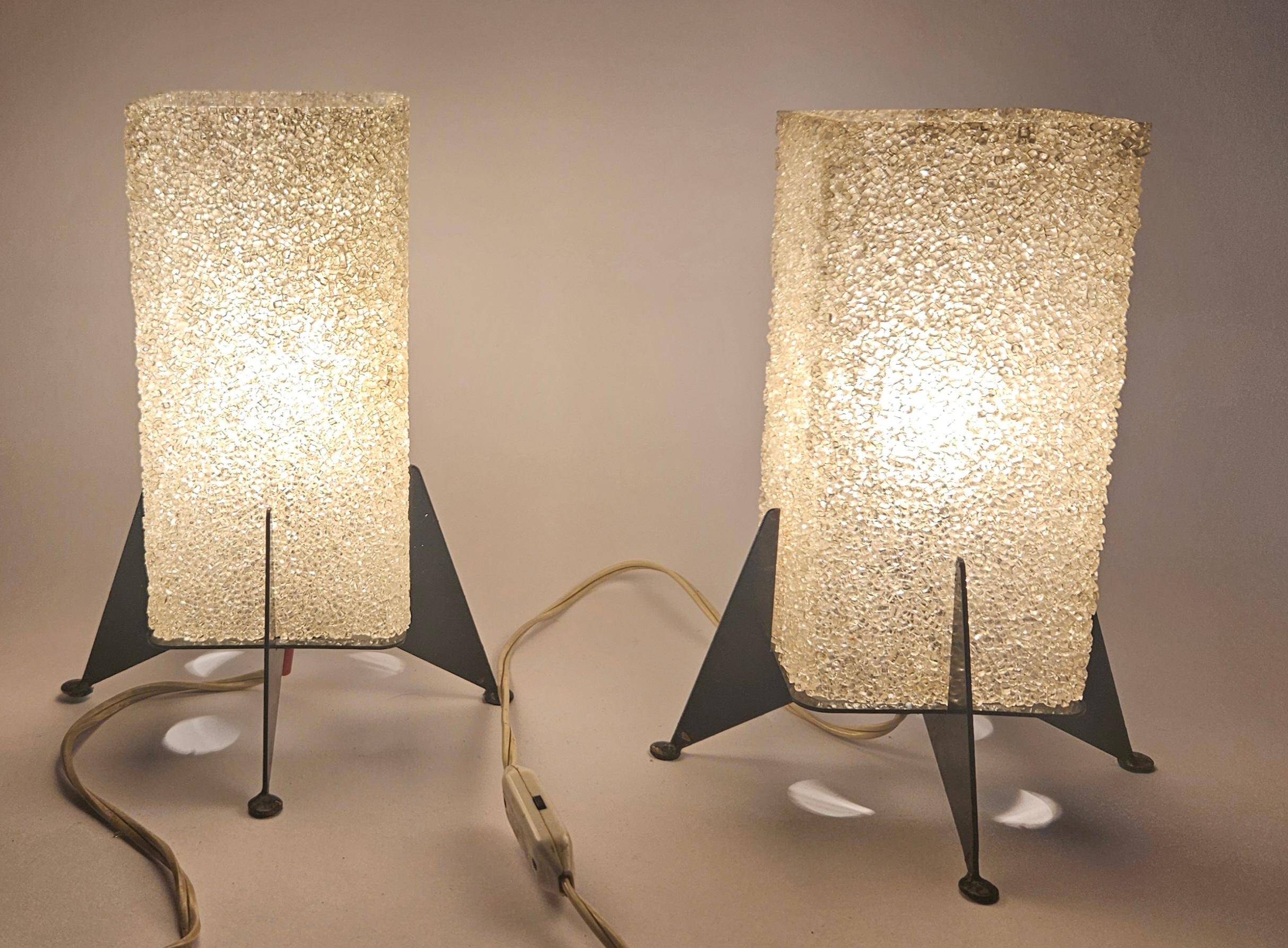 Paire de lampes de table rares des années 1970 Pokrok Zilina, Rocket.