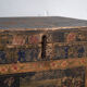 Antique chest painted in pine wood – China, around 1900