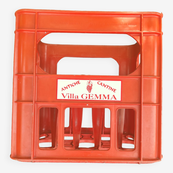 Box for 8 bottles made in red plastic made italy