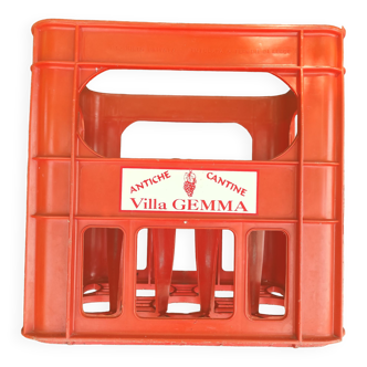 Box for 8 bottles made in red plastic made italy